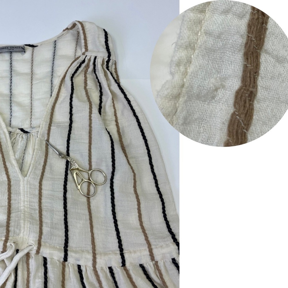 Three Graces London Striped Cotton Midi Dress 10 Beach Resortwear EuroSummer - Picture 16 of 16